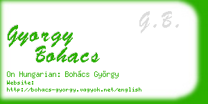 gyorgy bohacs business card