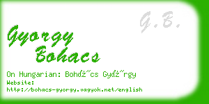 gyorgy bohacs business card
